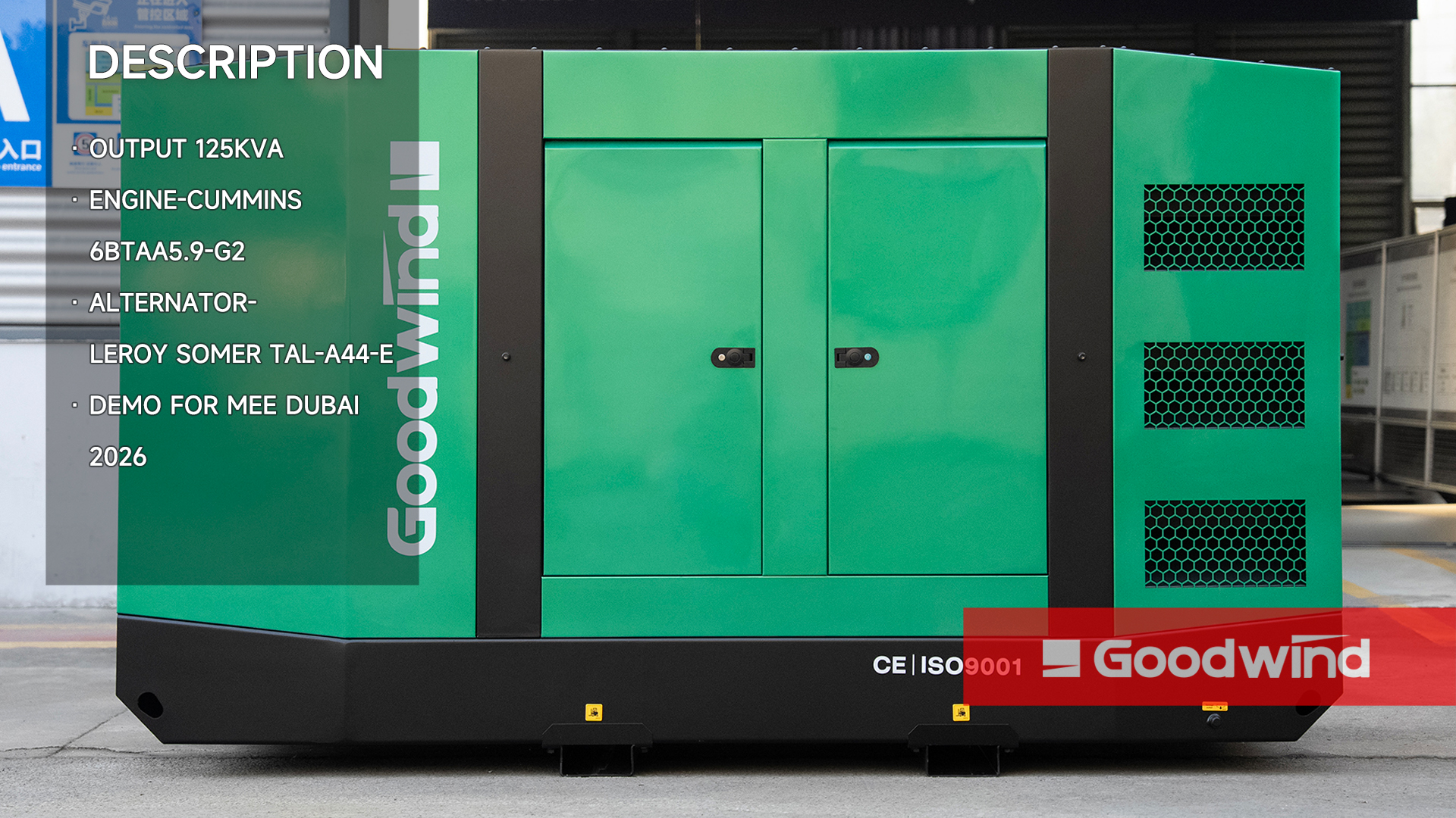 Goodwind Power Generator - 125kva Cummins silent diesel genset premium series