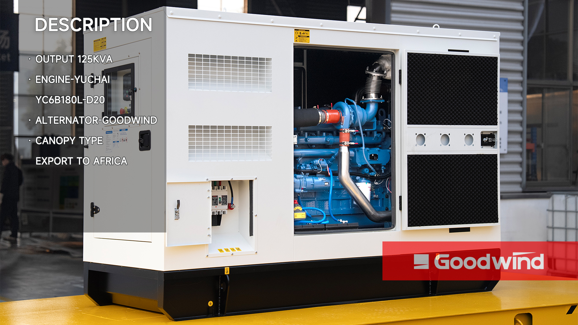 Goodwind Power Generator - 125kva Yuchai canopy type diesel genset series