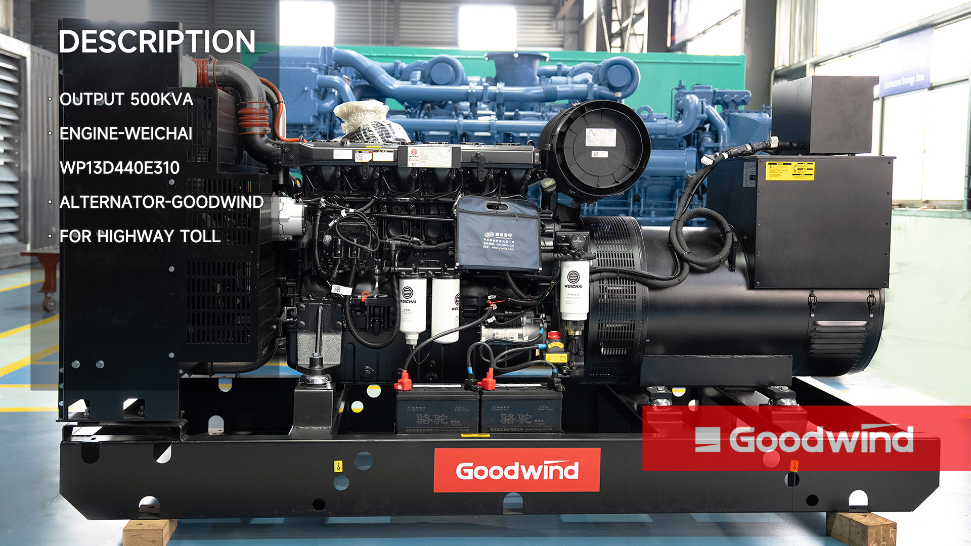 Goodwind Power Generator - 500kva Weichai open type series