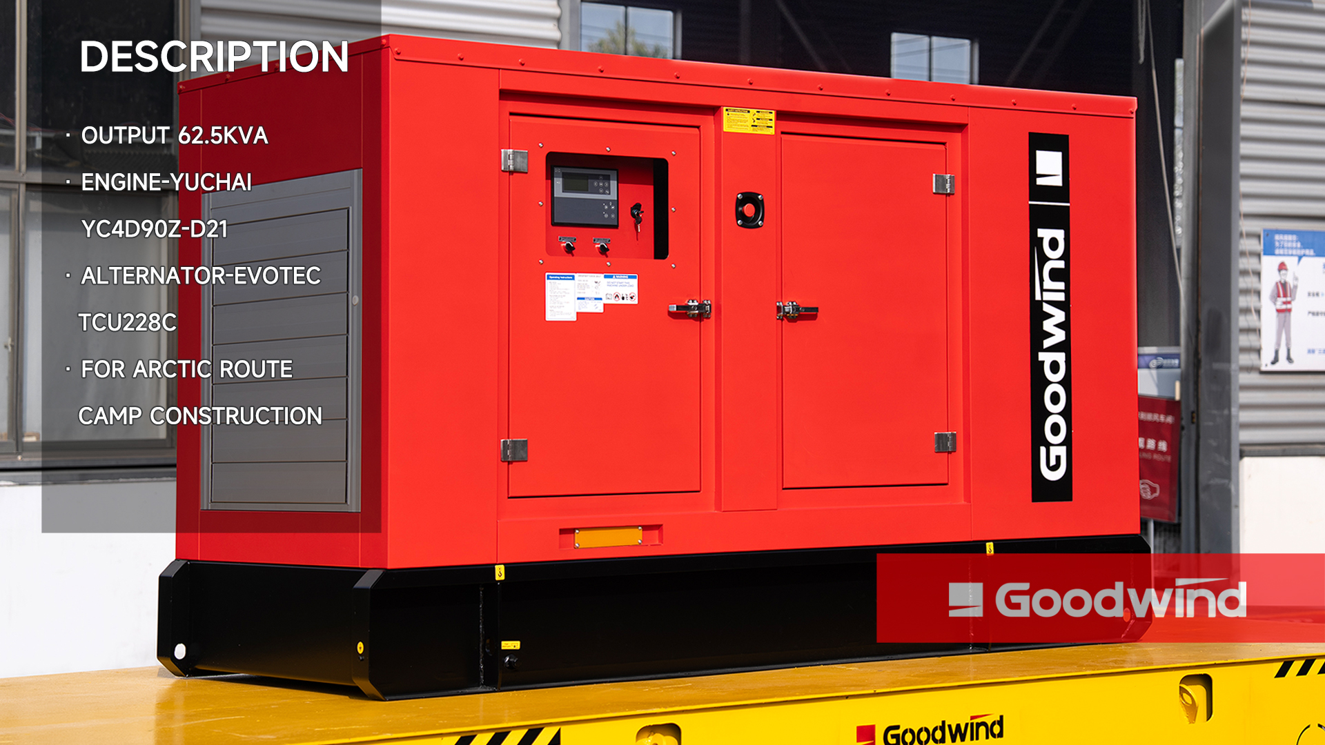 Goodwind Power Generator - 62.5kva Yuchai silent diesel genset series