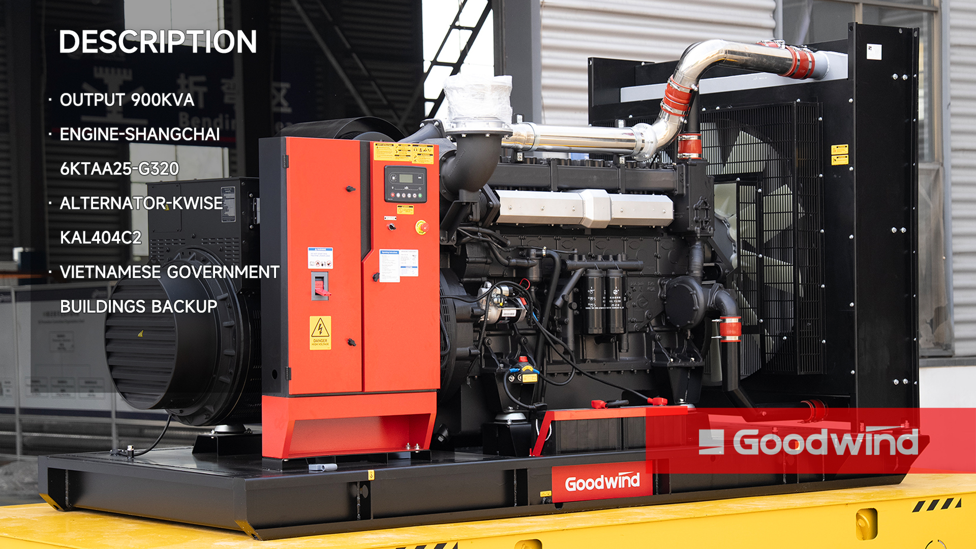 Goodwind Power Generator - 900kva Shangchai (SDEC) open type series