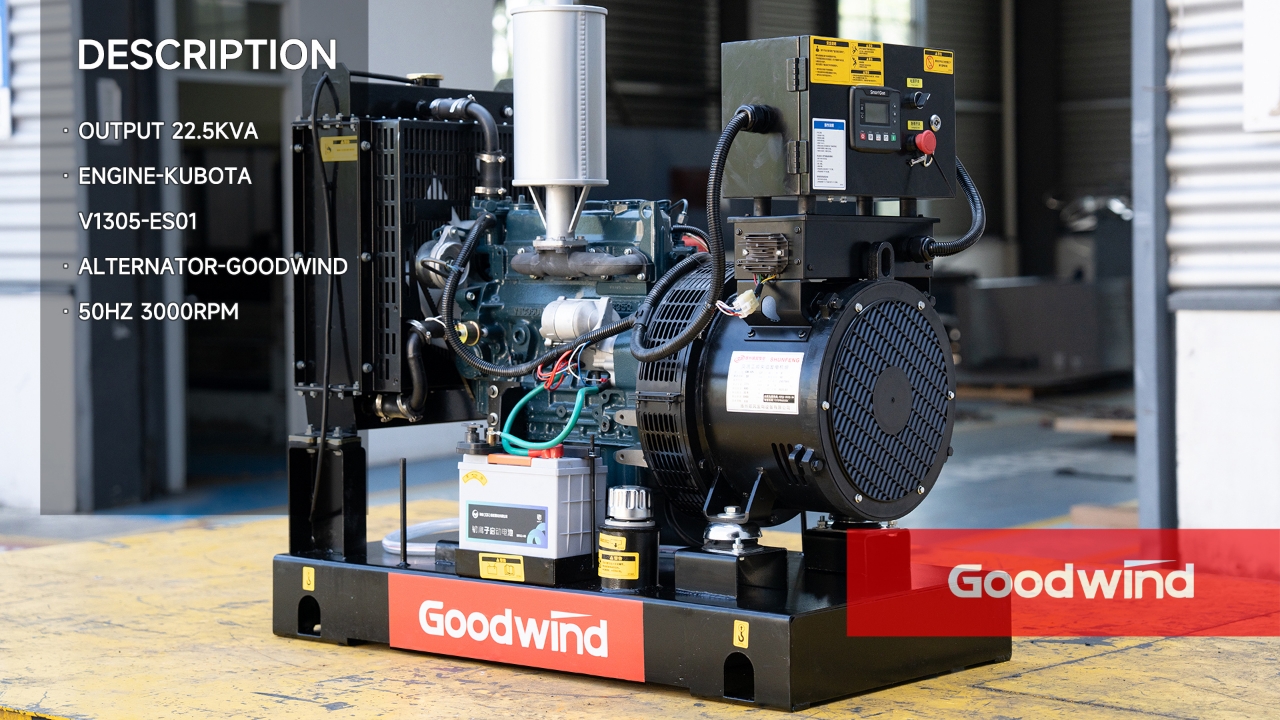 Goodwind Power Generator - Kubota open skid series